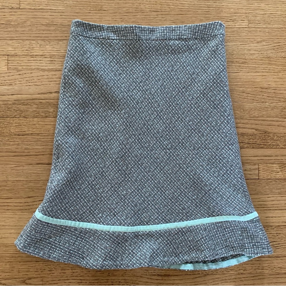 VTG Gap Tweed Wool Blend Flounce Skirt – Sage Grey Librarian Academia